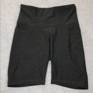 Old Navy Active Women's Grey High-Waisted Bike Shorts Sz S (A1)